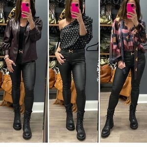 NEW • Bianco • Women’s Coated Black Pull On Leggings
Medium